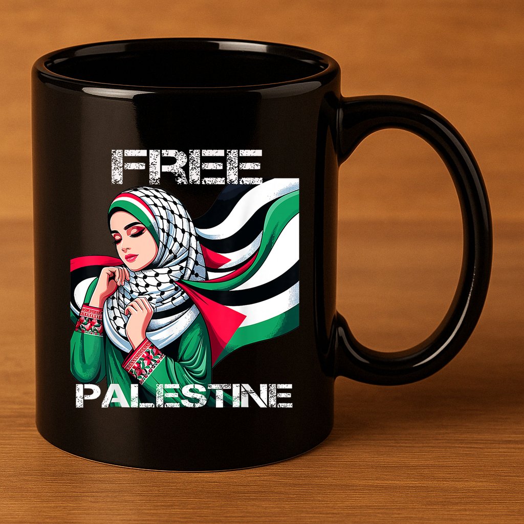 I Love Free Palestine Flag Save Gaza Strip Palestinian 11oz C Handle Ceramic Mug