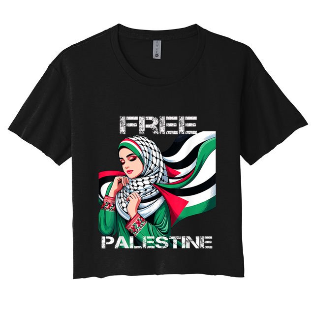 I Love Free Palestine Flag Save Gaza Strip Palestinian Crop Top