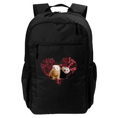 I Love Ferrets Heart Shaped Ferret Lover Gift Backpack
