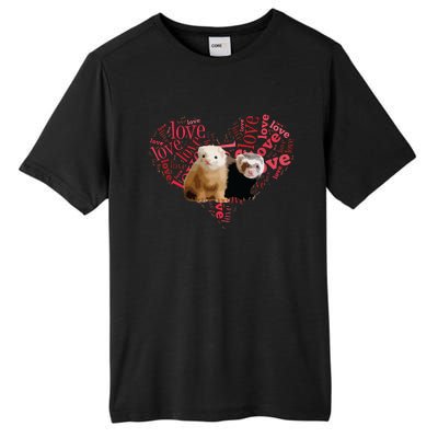 I Love Ferrets Heart Shaped Ferret Lover Gift Tall Fusion ChromaSoft Performance T-Shirt