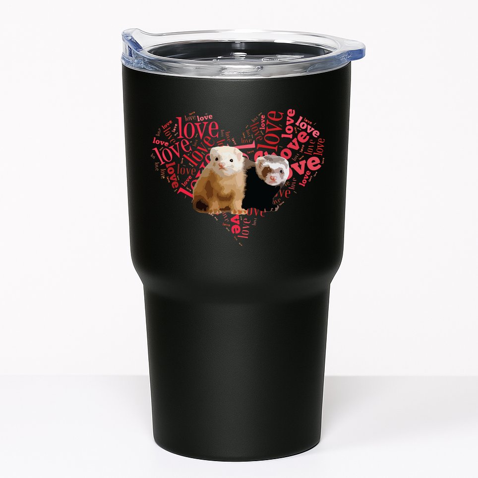 I Love Ferrets Heart Shaped Ferret Lover Gift Tumbler