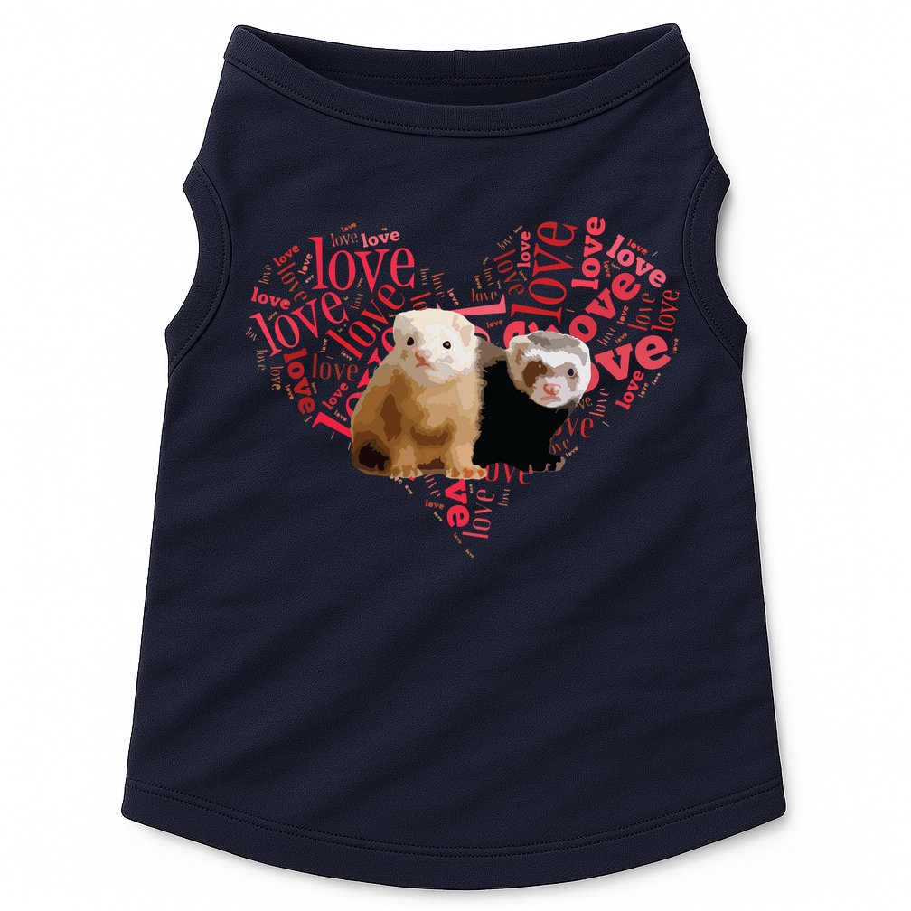 I Love Ferrets Heart Shaped Ferret Lover Gift Doggie Tank