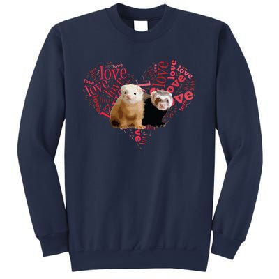 I Love Ferrets Heart Shaped Ferret Lover Gift Sweatshirt