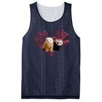 I Love Ferrets Heart Shaped Ferret Lover Gift Mesh Reversible Basketball Jersey Tank