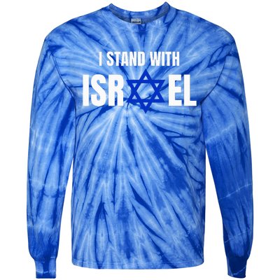 Israel Love Flag I Stand With Israel Heritage Israeli Flag Tie-Dye Long Sleeve Shirt