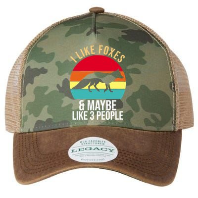 I Like Foxes And Maybe Like 3 People Funny Legacy Tie Dye Trucker Hat