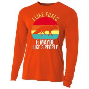 I Like Foxes And Maybe Like 3 People Funny Cooling Performance Long Sleeve Crew