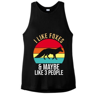 I Like Foxes And Maybe Like 3 People Funny Ladies PosiCharge Tri-Blend Wicking Tank