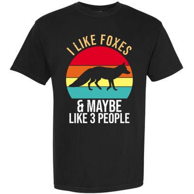 I Like Foxes And Maybe Like 3 People Funny Garment-Dyed Heavyweight T-Shirt