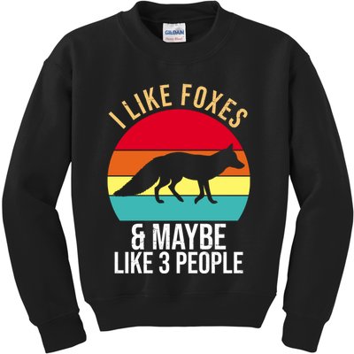 I Like Foxes And Maybe Like 3 People Funny Kids Sweatshirt