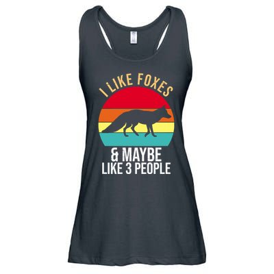 I Like Foxes And Maybe Like 3 People Funny Ladies Essential Flowy Tank