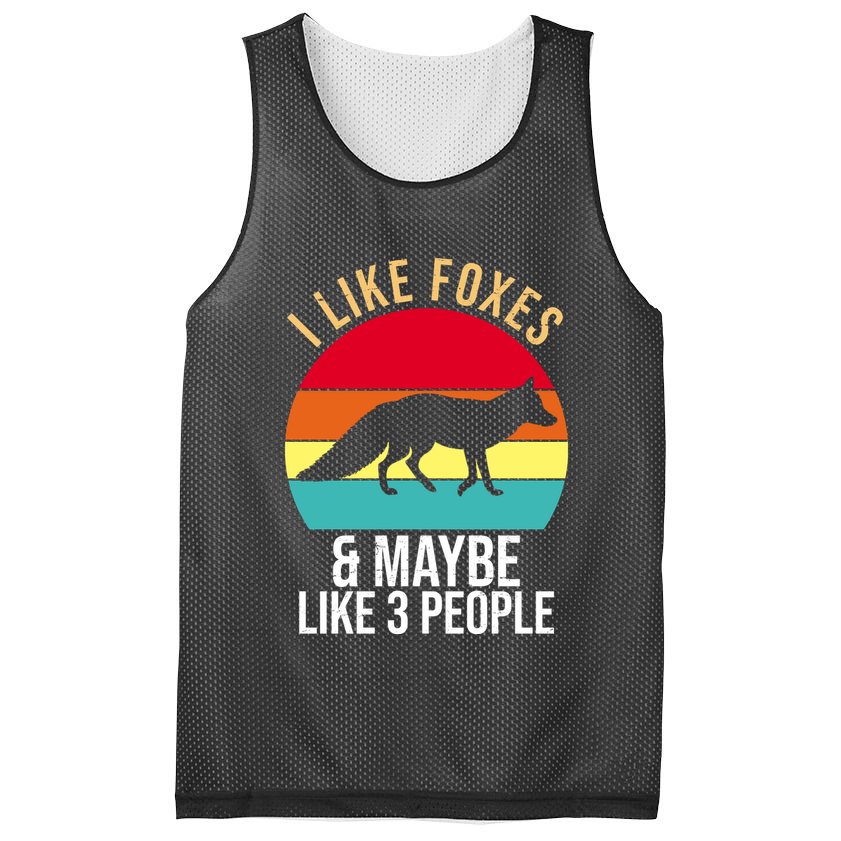 I Like Foxes And Maybe Like 3 People Funny Mesh Reversible Basketball Jersey Tank