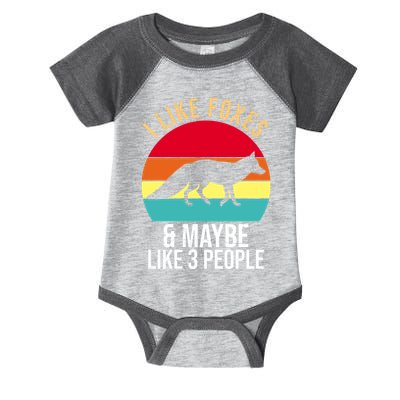 I Like Foxes And Maybe Like 3 People Funny Infant Baby Jersey Bodysuit