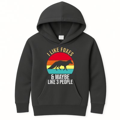 I Like Foxes And Maybe Like 3 People Funny Kids Hoodie