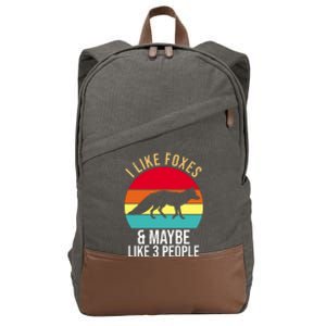 I Like Foxes And Maybe Like 3 People Funny Cotton Canvas Backpack