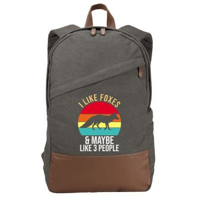 I Like Foxes And Maybe Like 3 People Funny Cotton Canvas Backpack