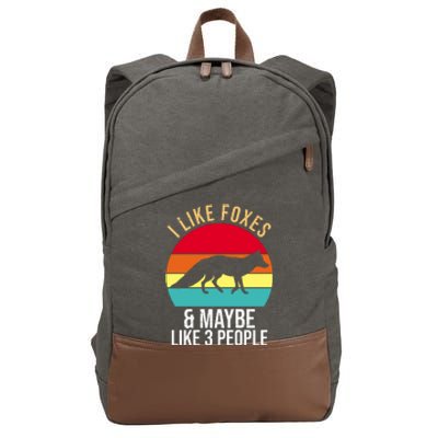 I Like Foxes And Maybe Like 3 People Funny Cotton Canvas Backpack