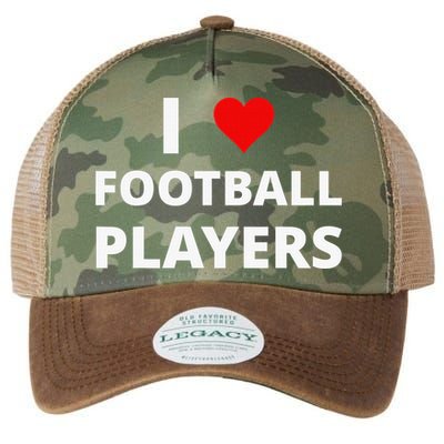 I Love Football Players, With A Red Heart Legacy Tie Dye Trucker Hat