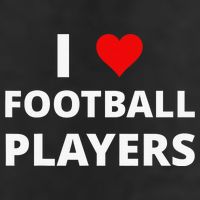 I Love Football Players, With A Red Heart 7 Panel Mesh Trucker Snapback Hat