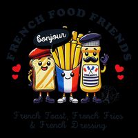 I Love French Food Bonjour Cute Toast Dressing French Fries Bucket Hat