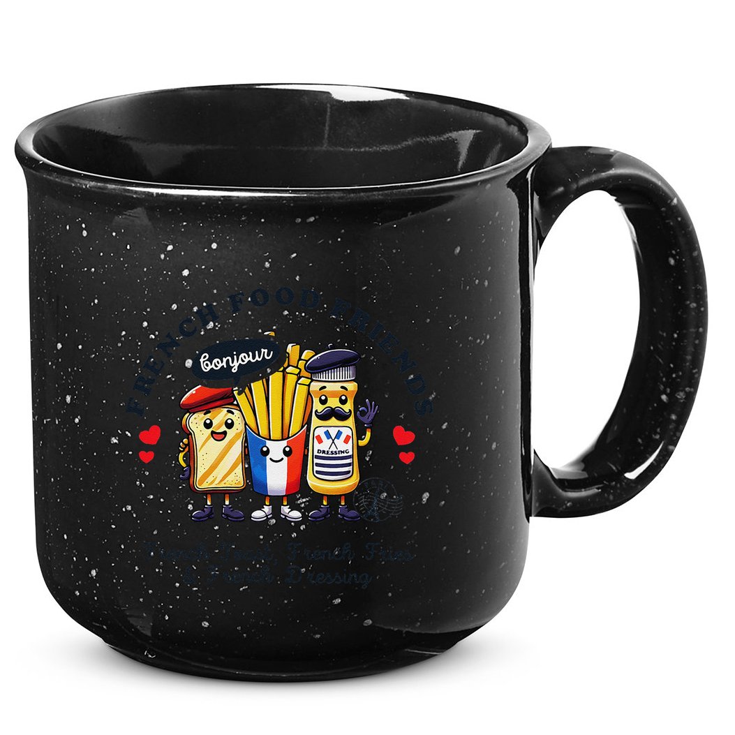 I Love French Food Bonjour Cute Toast Dressing French Fries 15oz Campfire Ceramic Mug