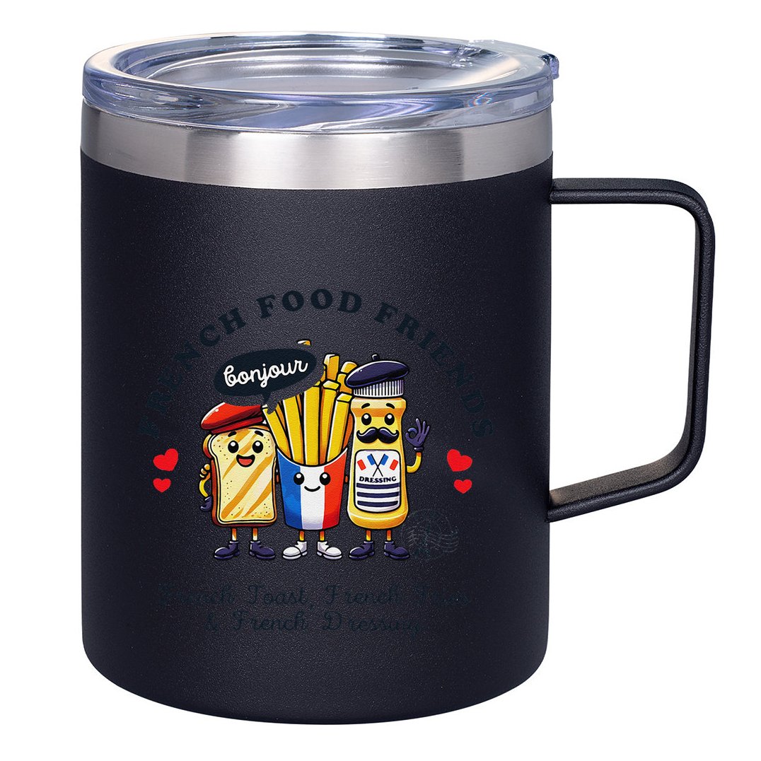 I Love French Food Bonjour Cute Toast Dressing French Fries 12oz Stainless Steel Coffee Mug