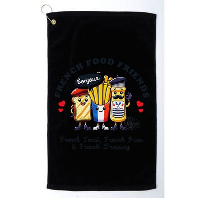 I Love French Food Bonjour Cute Toast Dressing French Fries Golf Towel