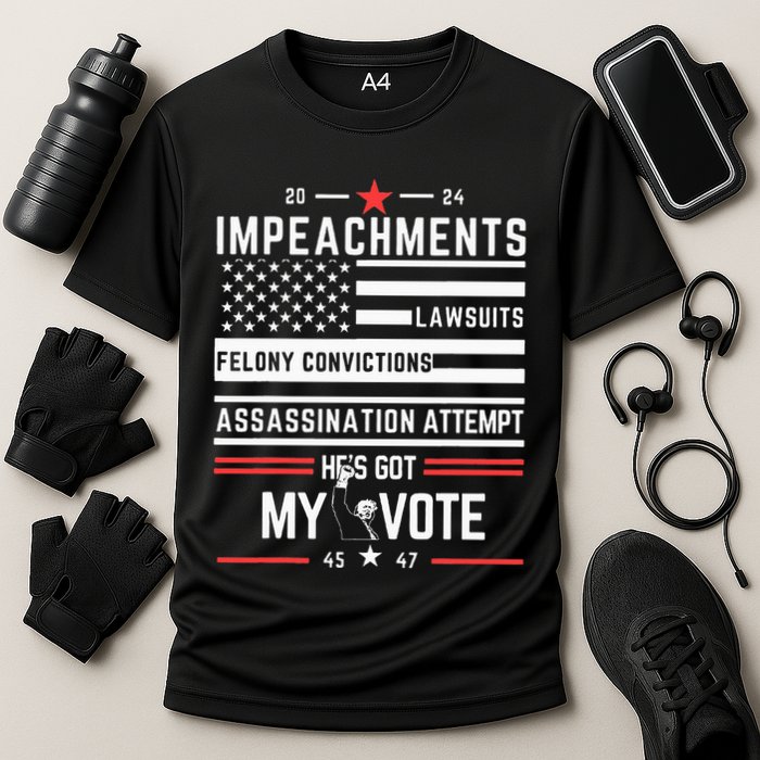 Impeachments Lawsuits Felony Convictions Assassination Cooling Performance Crew T-Shirt