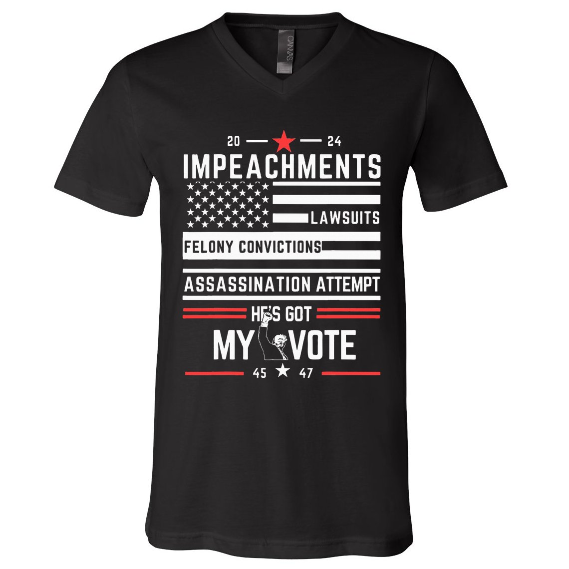 Impeachments Lawsuits Felony Convictions Assassination V-Neck T-Shirt