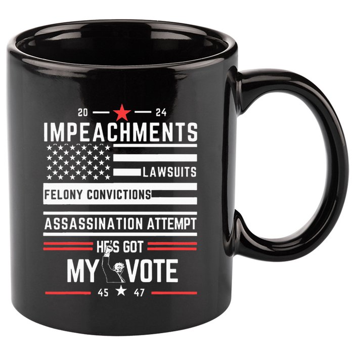 Impeachments Lawsuits Felony Convictions Assassination 11oz C Handle Ceramic Mug