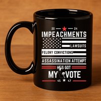 Impeachments Lawsuits Felony Convictions Assassination 11oz C Handle Ceramic Mug