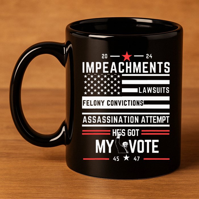 Impeachments Lawsuits Felony Convictions Assassination 11oz C Handle Ceramic Mug