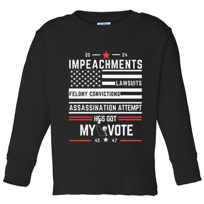 Impeachments Lawsuits Felony Convictions Assassination Toddler Long Sleeve Shirt