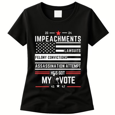 Impeachments Lawsuits Felony Convictions Assassination Womens T-Shirt