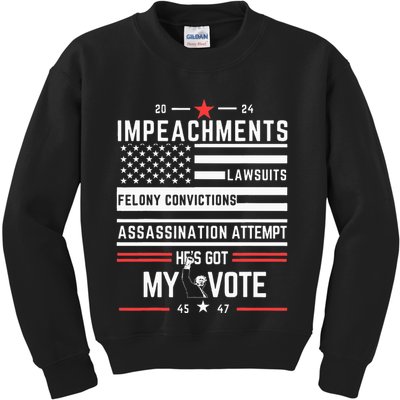 Impeachments Lawsuits Felony Convictions Assassination Kids Sweatshirt