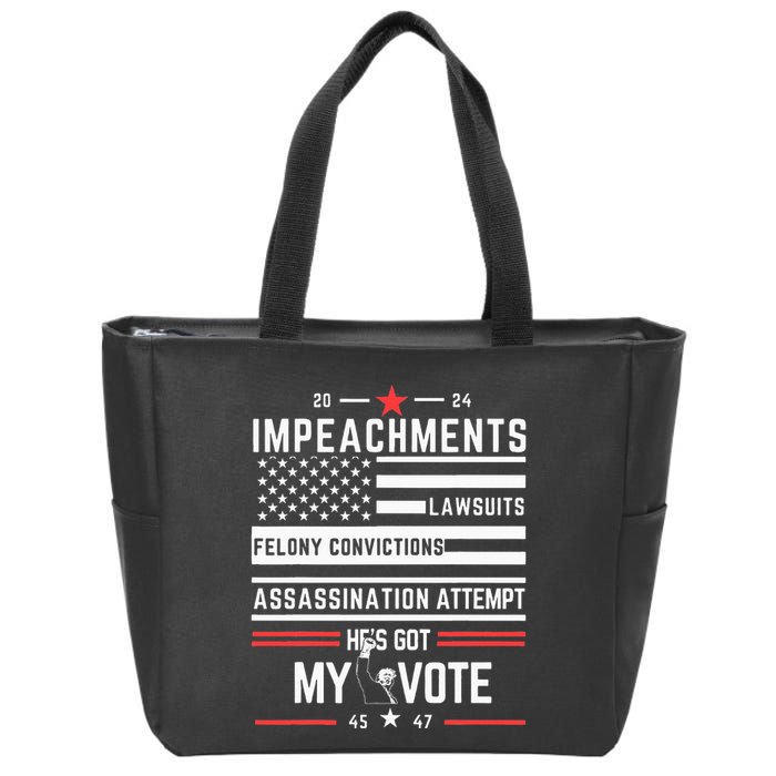 Impeachments Lawsuits Felony Convictions Assassination Zip Tote Bag