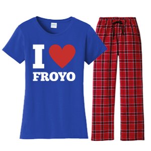 I Love Froyo Frozen Yogurt Lover National Froyo Day Gift Women's Flannel Pajama Set