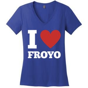 I Love Froyo Frozen Yogurt Lover National Froyo Day Gift Women's V-Neck T-Shirt