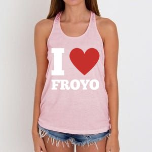 I Love Froyo Frozen Yogurt Lover National Froyo Day Gift Women's Knotted Racerback Tank