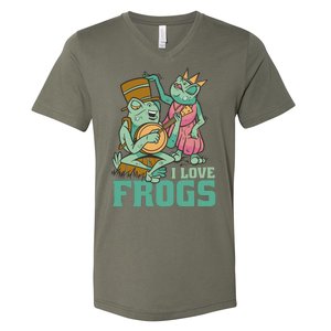 I Love Frogs V-Neck T-Shirt