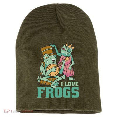 I Love Frogs Short Acrylic Beanie