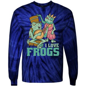 I Love Frogs Tie-Dye Long Sleeve Shirt