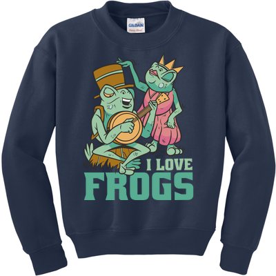 I Love Frogs Kids Sweatshirt