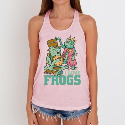 I Love Frogs Women's Knotted Racerback Tank