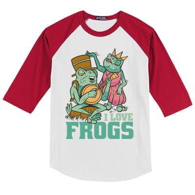 I Love Frogs Kids Colorblock Raglan Jersey