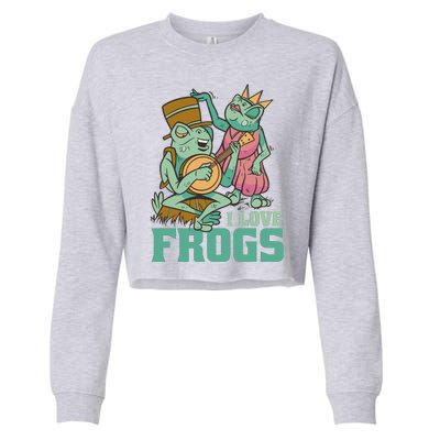 I Love Frogs Cropped Pullover Crew