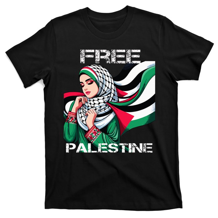 I Love Free Palestine Flag Save Gaza Strip Palestinian T-Shirt