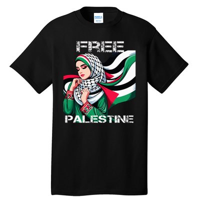 I Love Free Palestine Flag Save Gaza Strip Palestinian Tall T-Shirt