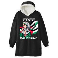 I Love Free Palestine Flag Save Gaza Strip Palestinian Hooded Wearable Blanket