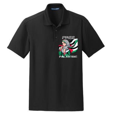 I Love Free Palestine Flag Save Gaza Strip Palestinian Dry Zone Grid Polo